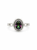 Mystic Topaz Hammered Oval Ring