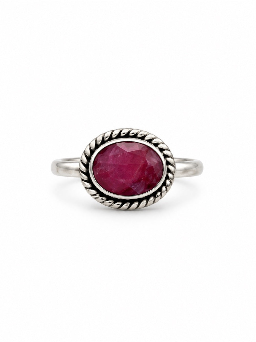 Ruby Braided East West Ring