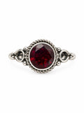 Garnet Round Braided Ring (S925)