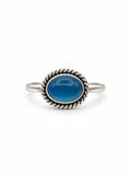 Blue Cabachon Braided East West Ring