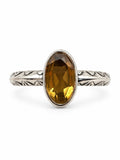 Citrine Elongated Oval Ring (S925)