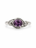 Amethyst Double Spiral Ring
