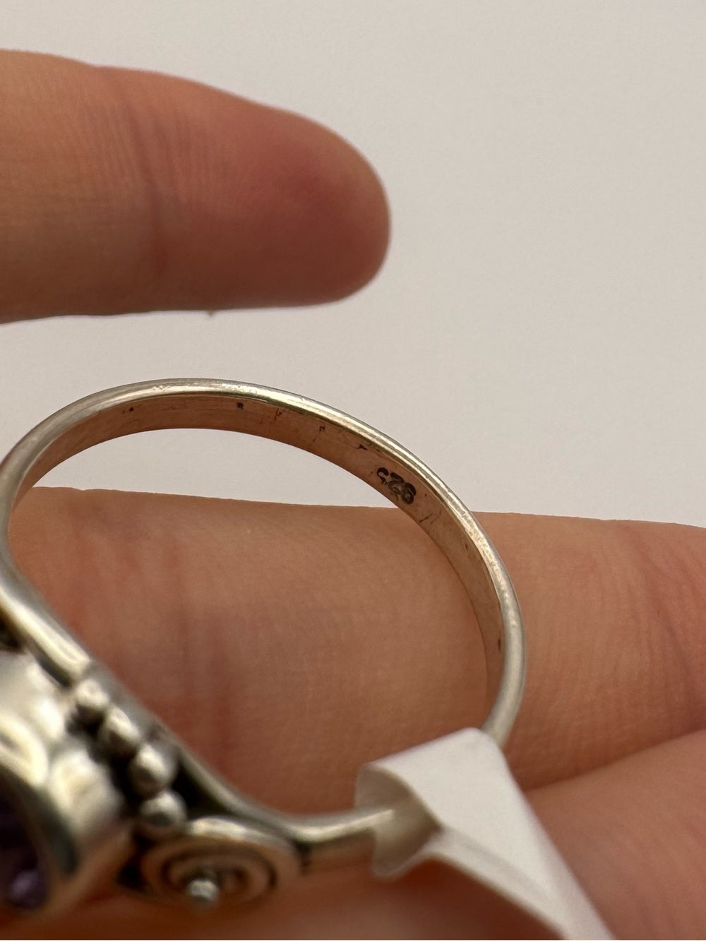 Amethyst Double Spiral Ring