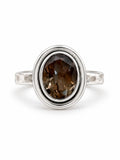 Smokey Quartz Oval Ring (S925)