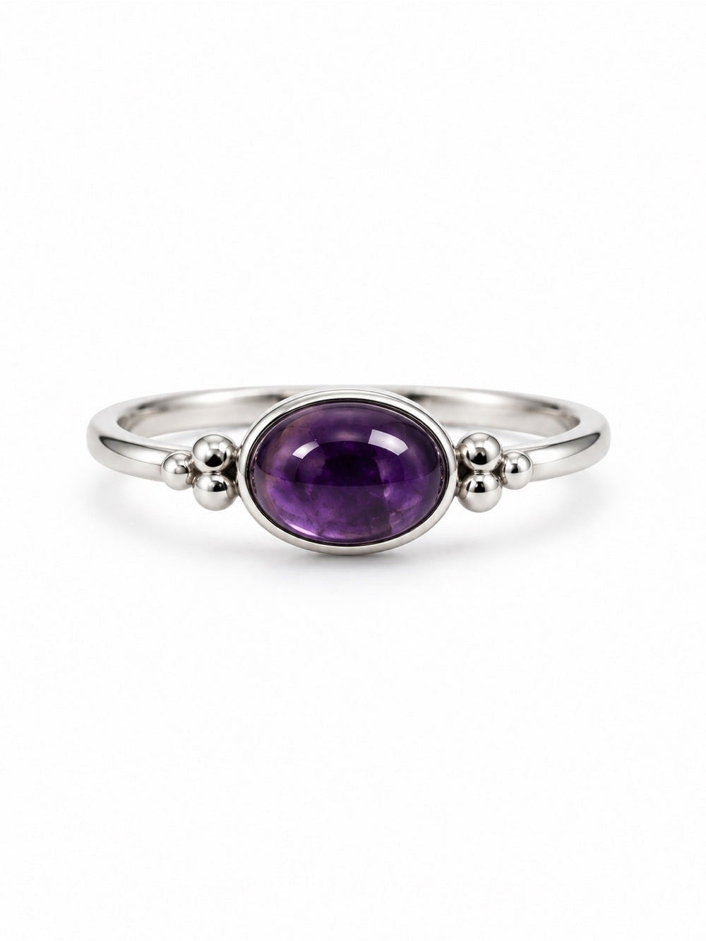 Amethyst Bubble Accent Ring