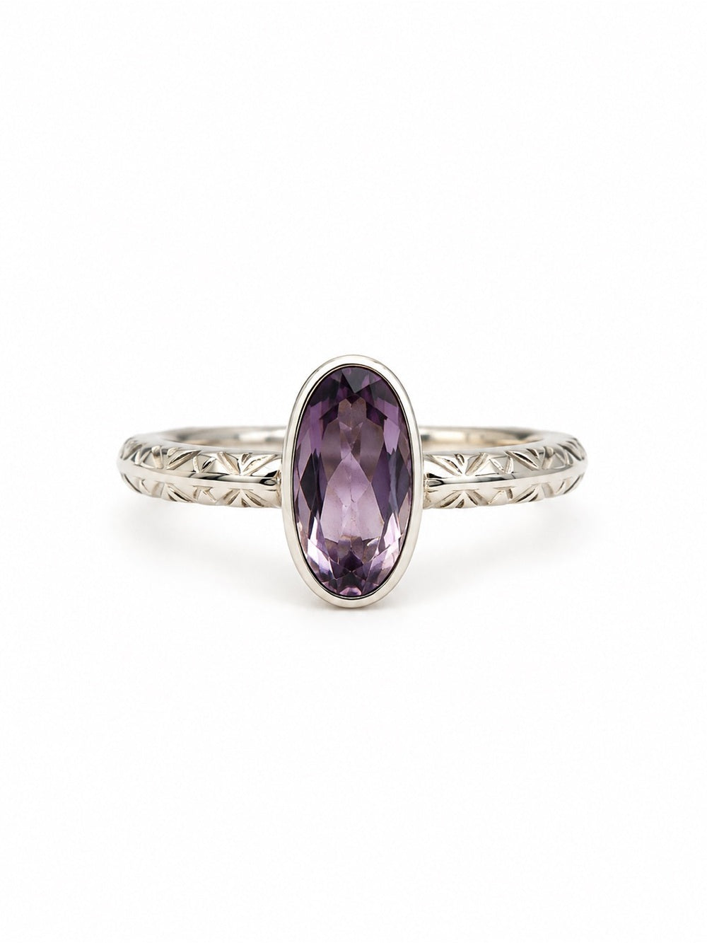 Amethyst Elongated Oval Ring