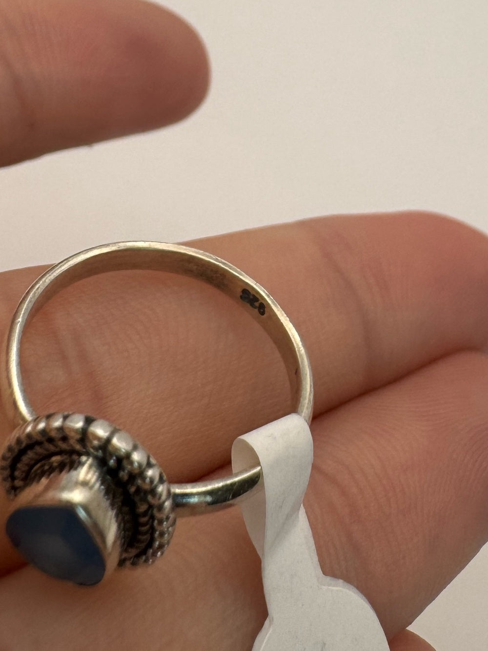 Blue Cabachon Teardrop Ring