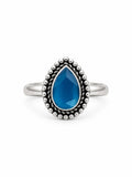 Blue Cabachon Teardrop Ring