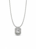 0.47 CT Moissanite Diamond Radiant Double Halo Pendant (S925)