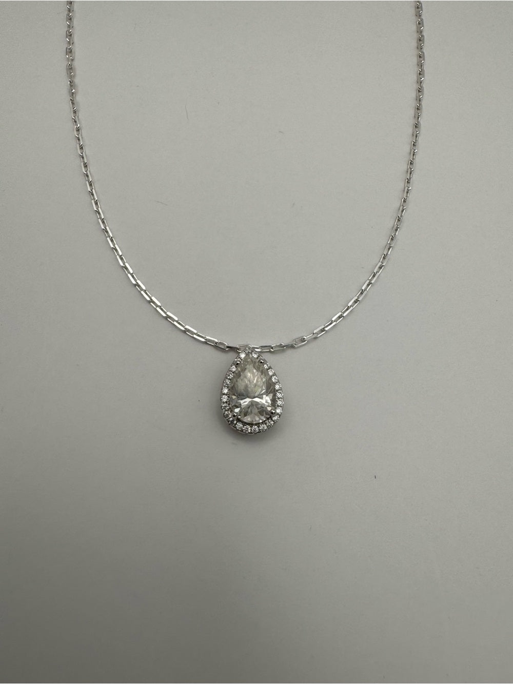 1.63 Moissanite Diamond Teardrop Pendant