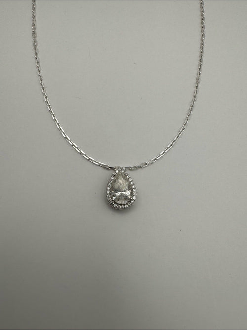1.63 Moissanite Diamond Teardrop Pendant