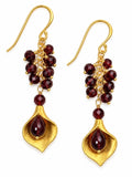 AWHK42 Gold Filled Garnet Flower Hooks