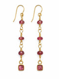 AWHK3 Pink Tourmaline Hook Earrings