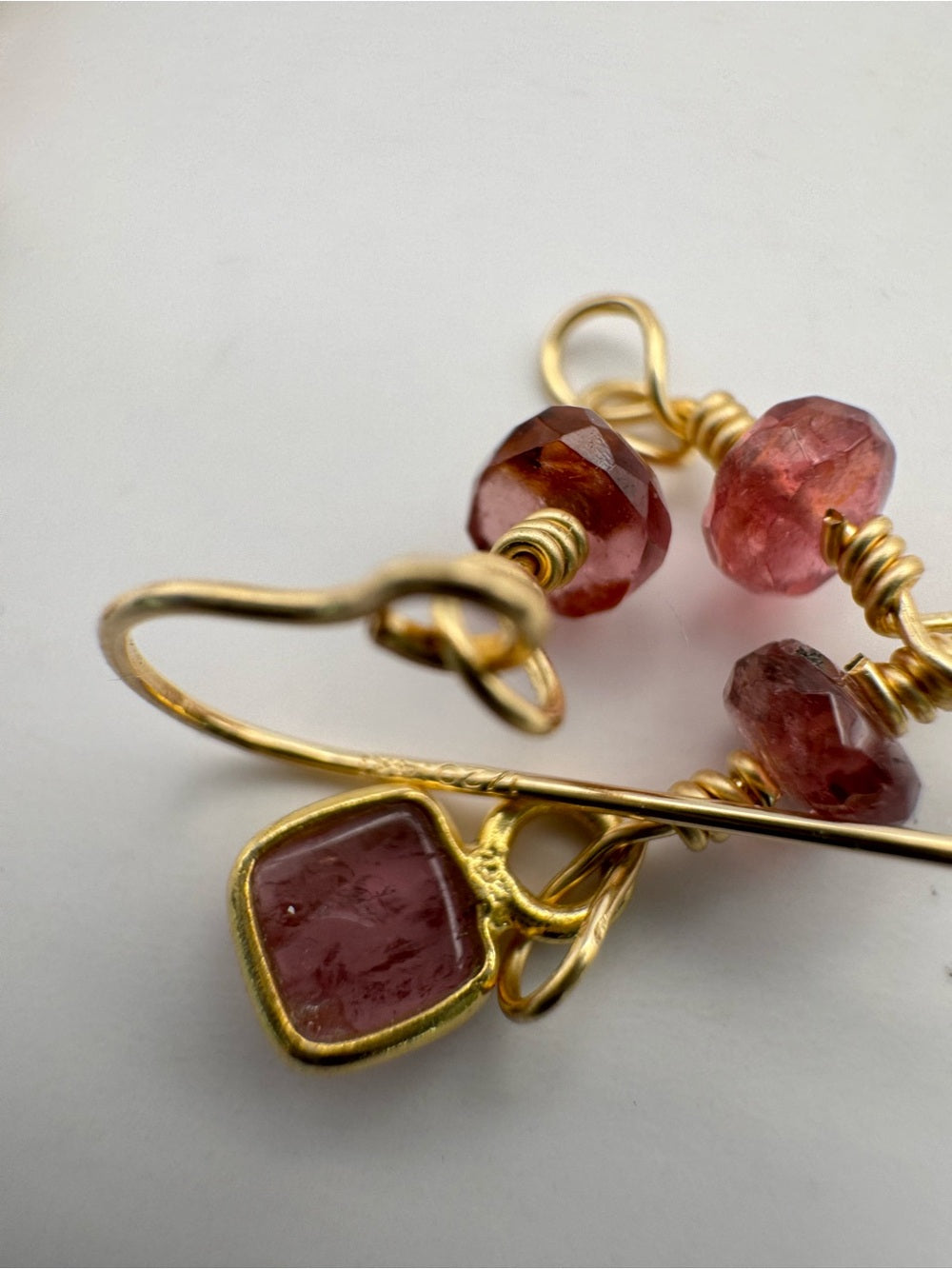 AWHK3 Pink Tourmaline Hook Earrings