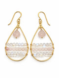 AWHK44 Rose Quartz Seashell Moonstone Hooks