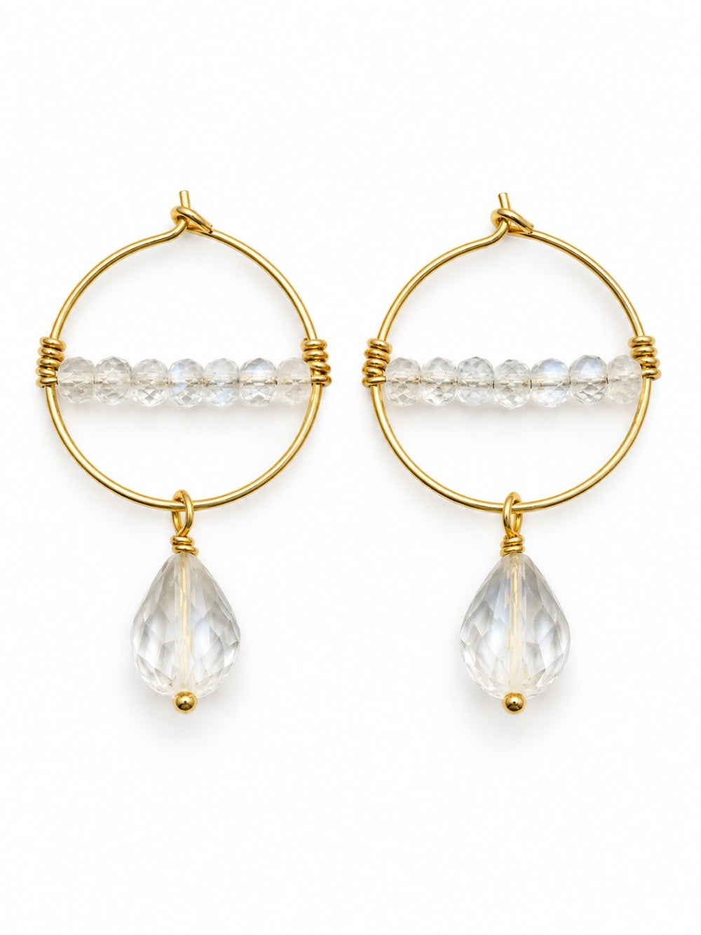 AWHP36 White Topaz Hooks