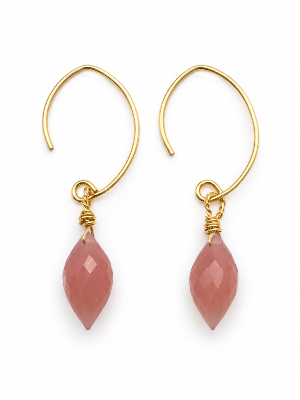 AWHK43 Guava Quartz Hook Earrings