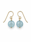 ALHK2 Aquamarine Coin Hook Earrings