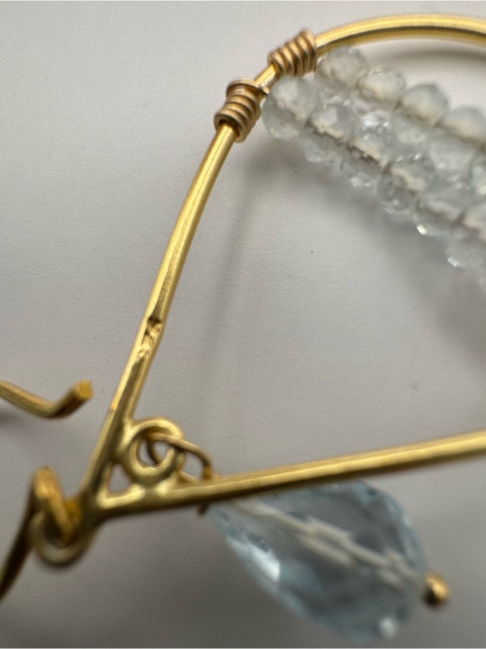 ALHK39 Blue Topaz Hook Earrings