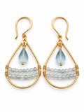 ALHK39 Blue Topaz Hook Earrings