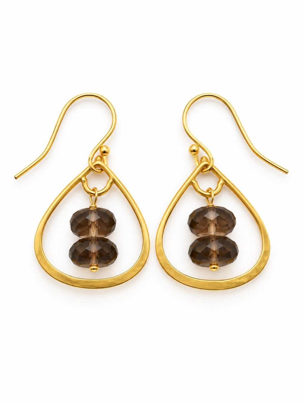ALHK15 Smokey Quartz Lotus Hooks