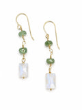 ALHK31 Kyanite and Moonstone Hook Earrings