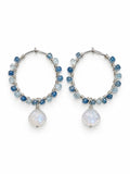 AMTH1 Moonstone Seashell Hoops