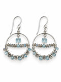 AMHK30 Labradorite and Blue Topaz Dangle Earrings
