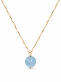 ALN4 Aquamarine Coin Necklace
