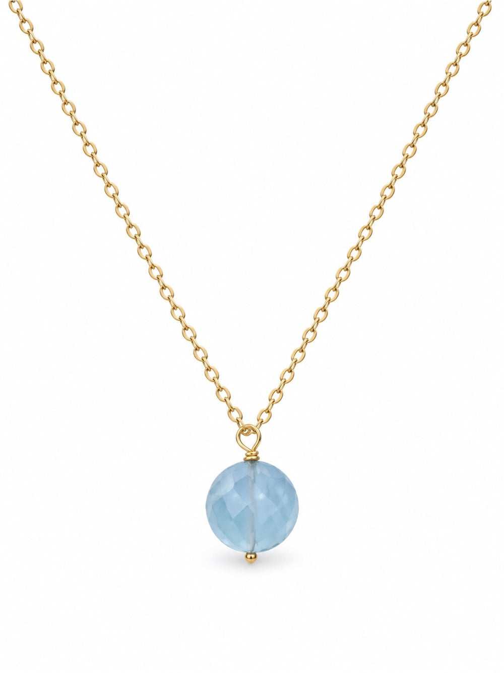 ALN4 Aquamarine Coin Necklace