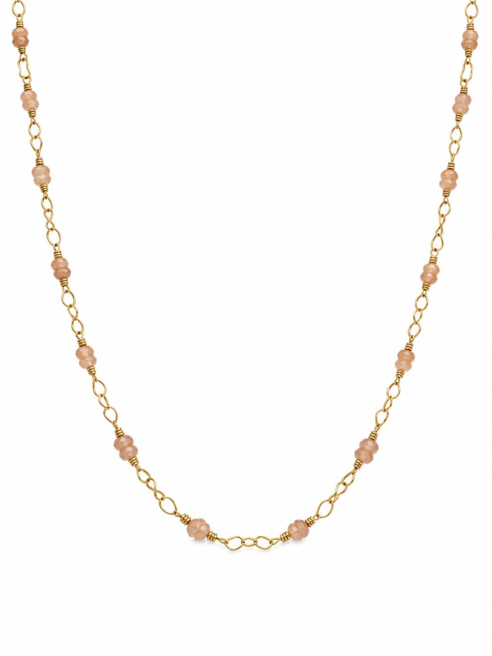 AWN31 Peach Moonstone Necklace