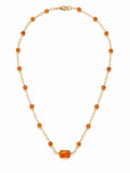 Carnelian Stationary Gold Filled Necklace (ALN10)
