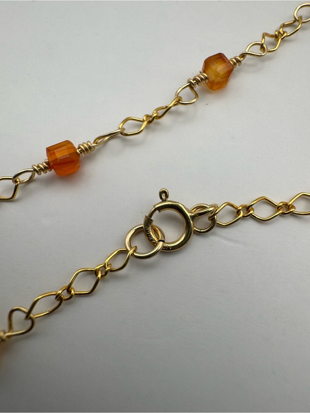 Carnelian Stationary Gold Filled Necklace (ALN10)