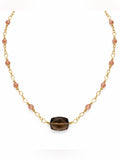 Rhodochrosite and Strawberry Quartz Gold Filled Necklace (AWN33)