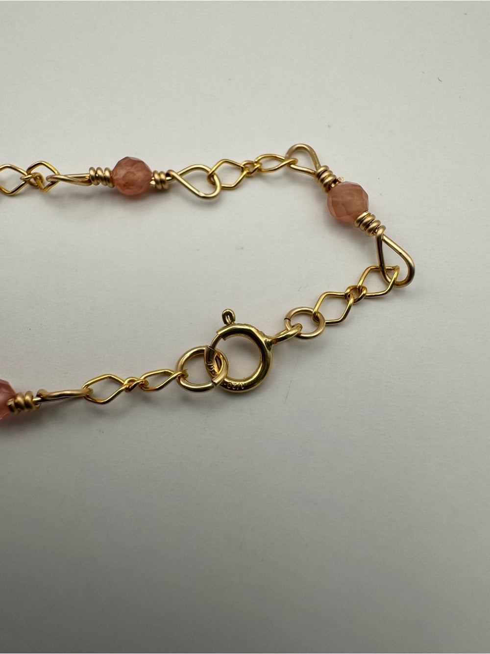 Rhodochrosite and Strawberry Quartz Gold Filled Necklace (AWN33)