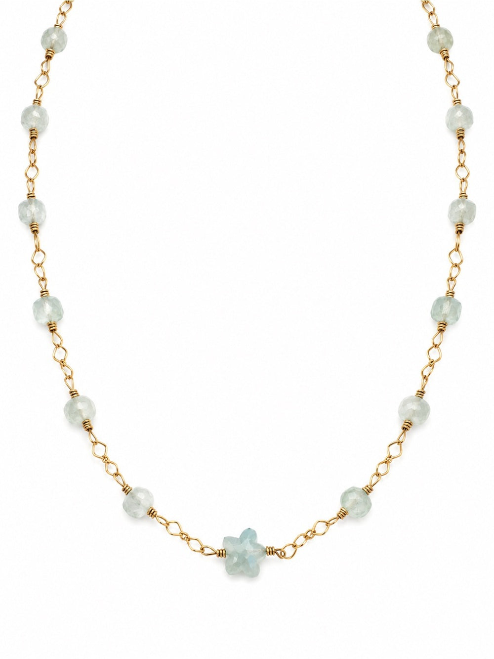 Aquamarine Star Gold Filled Necklace (ALN31)