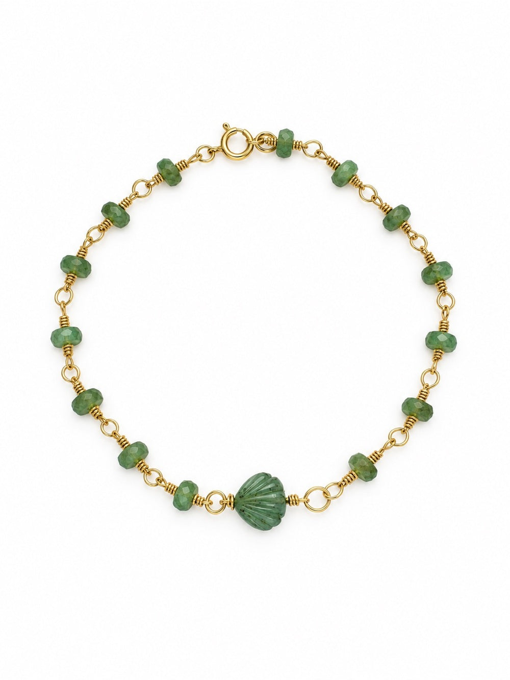 ALB1 Flourite Seashell Gold Bracelet