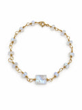 AWB5 Moonstone Square Gold Bracelet