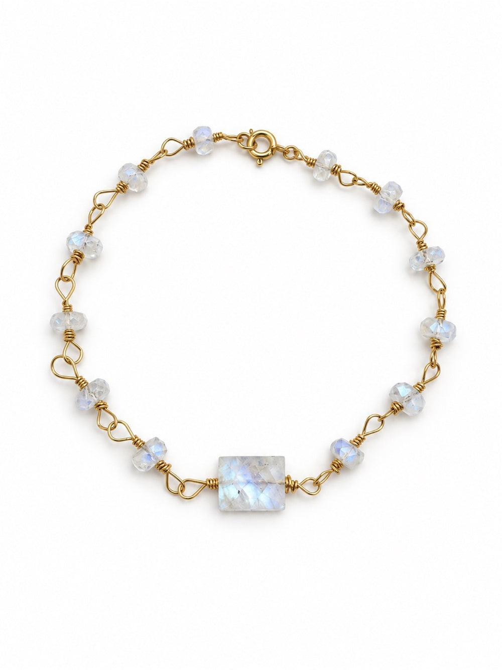 AWB5 Moonstone Square Gold Bracelet