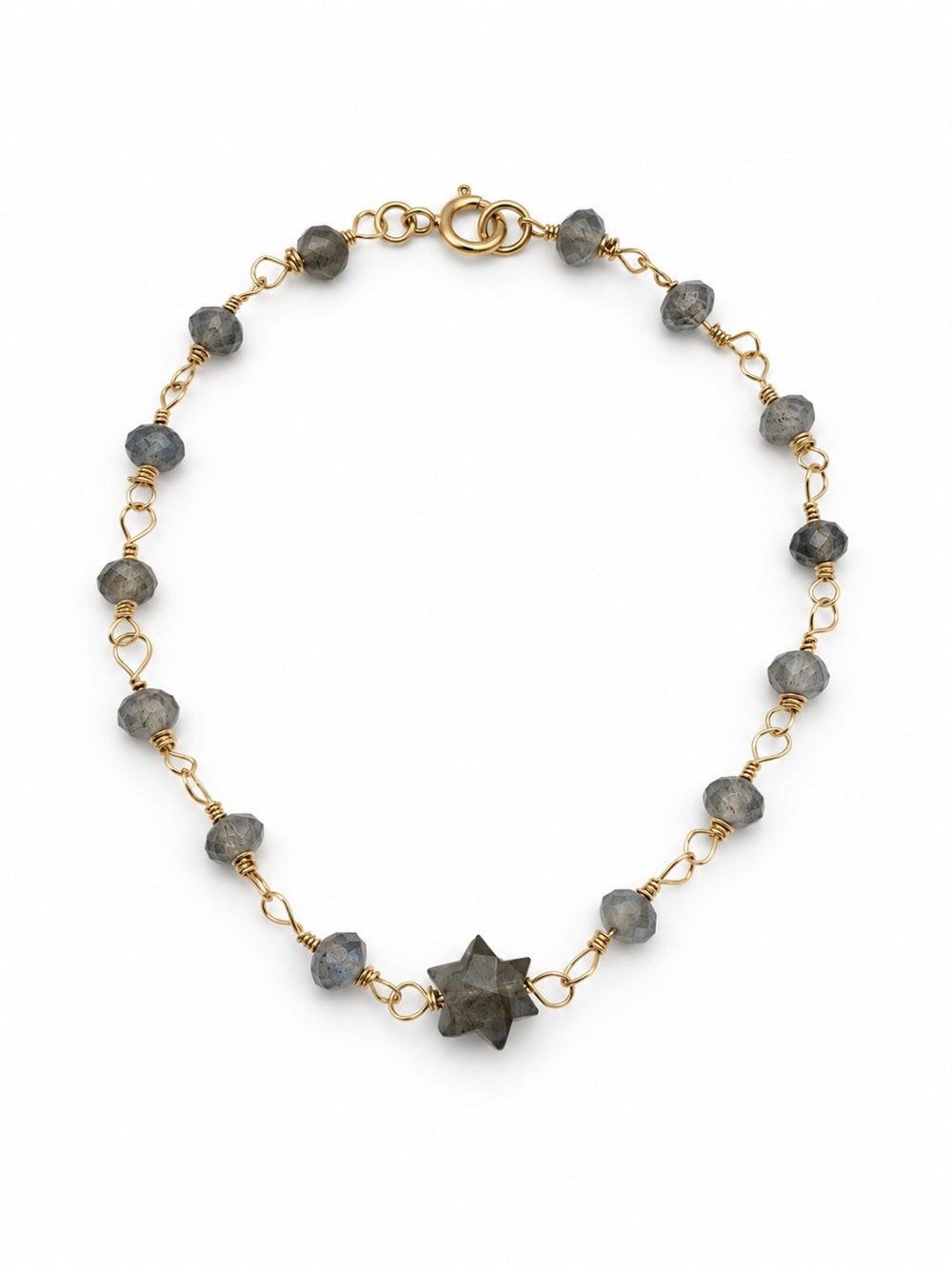 AWB7 Labradorite Star Gold Bracelet