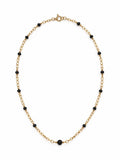 ALN11 Black Onyx Gold Necklace