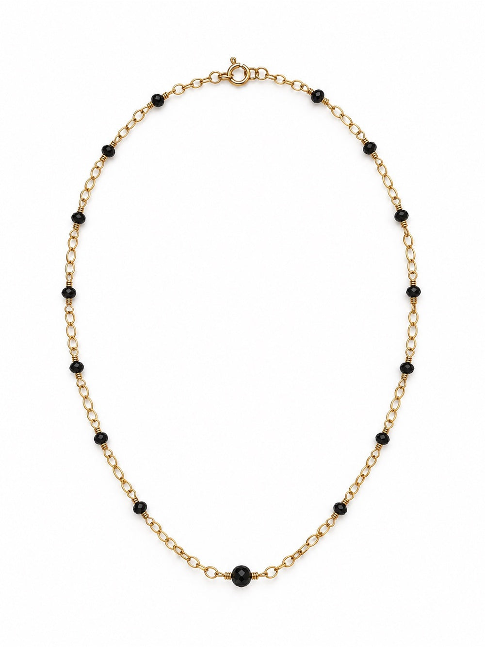 ALN11 Black Onyx Gold Necklace