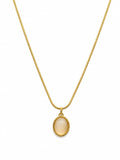 White Chalcedony Oval Necklace