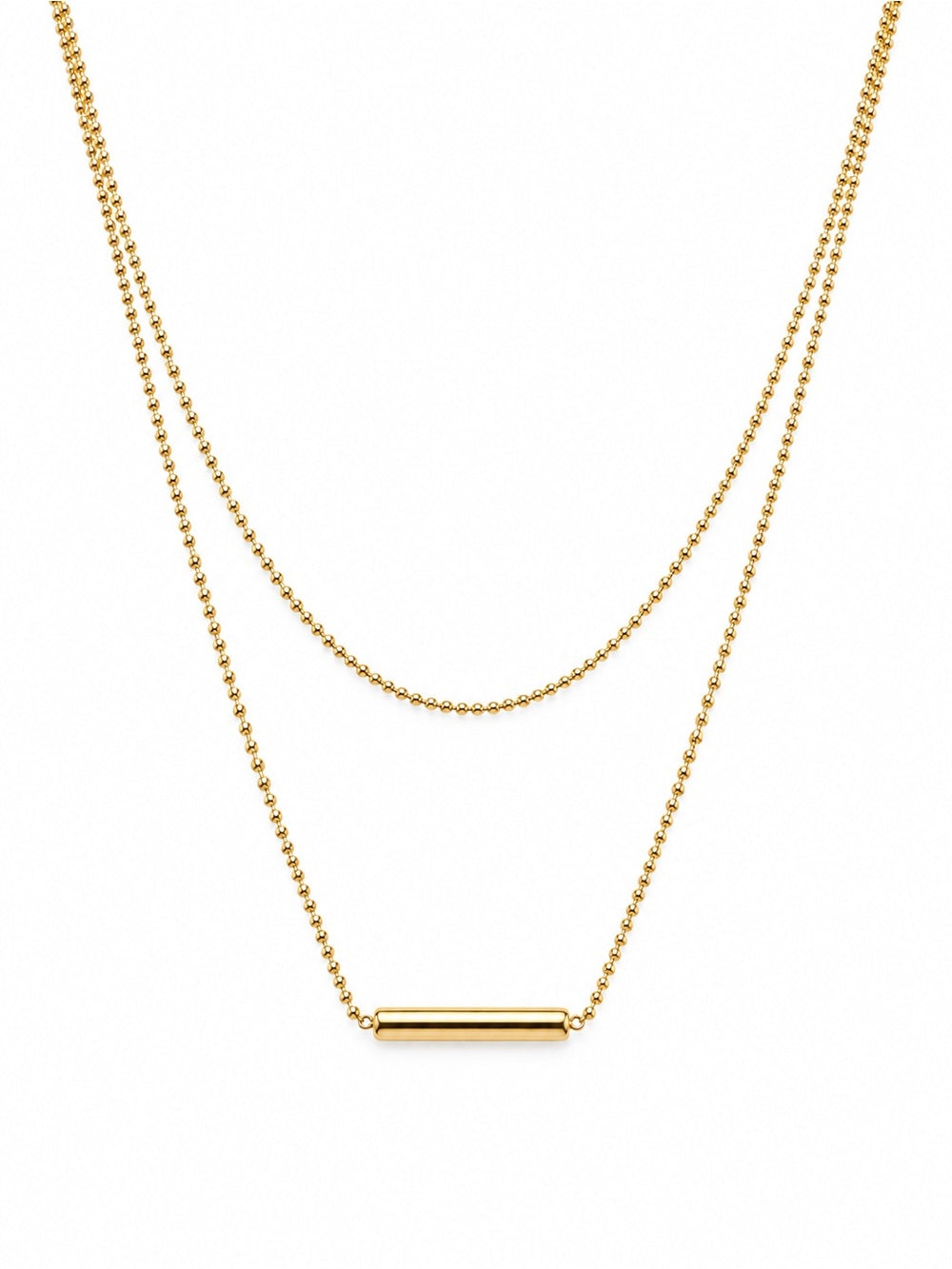 Double Chain Bar Necklace