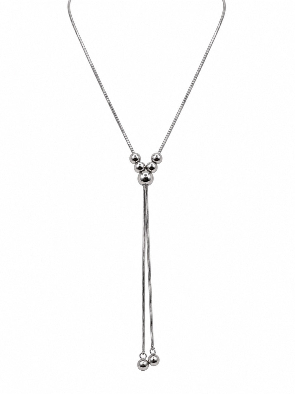 Adjustable Multi Ball Lariat Necklace