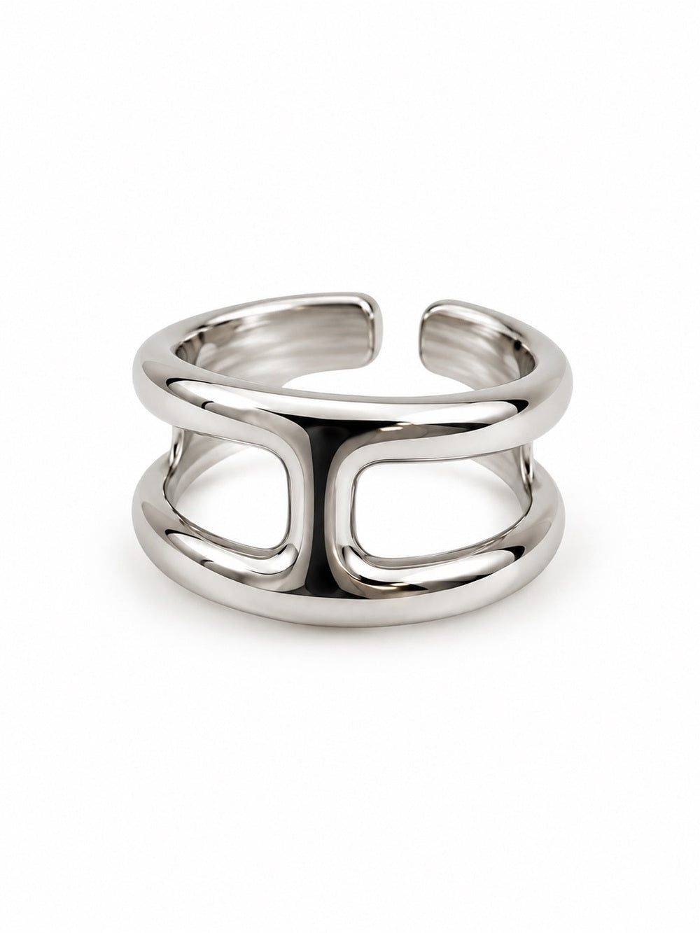 Silver Sculptural Arc Ring