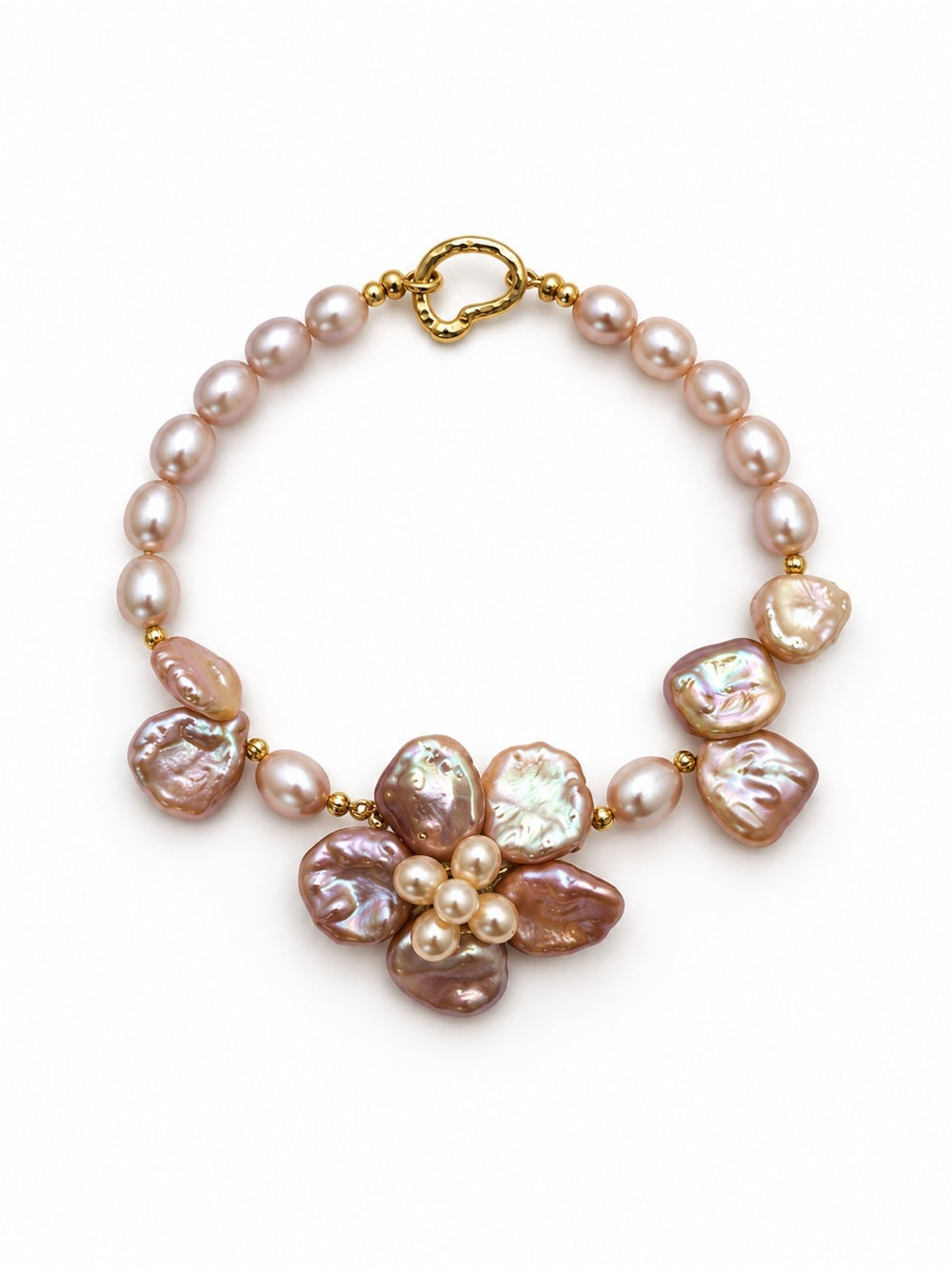 Coral Bloom Pearl Bracelet