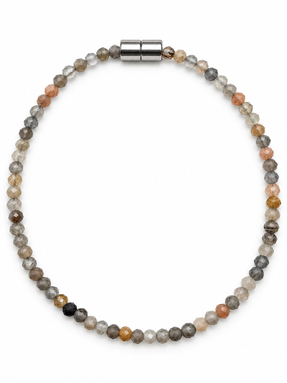 Gray Moonstone & Sunstone Magnetic Bracelets/Extenders 7”