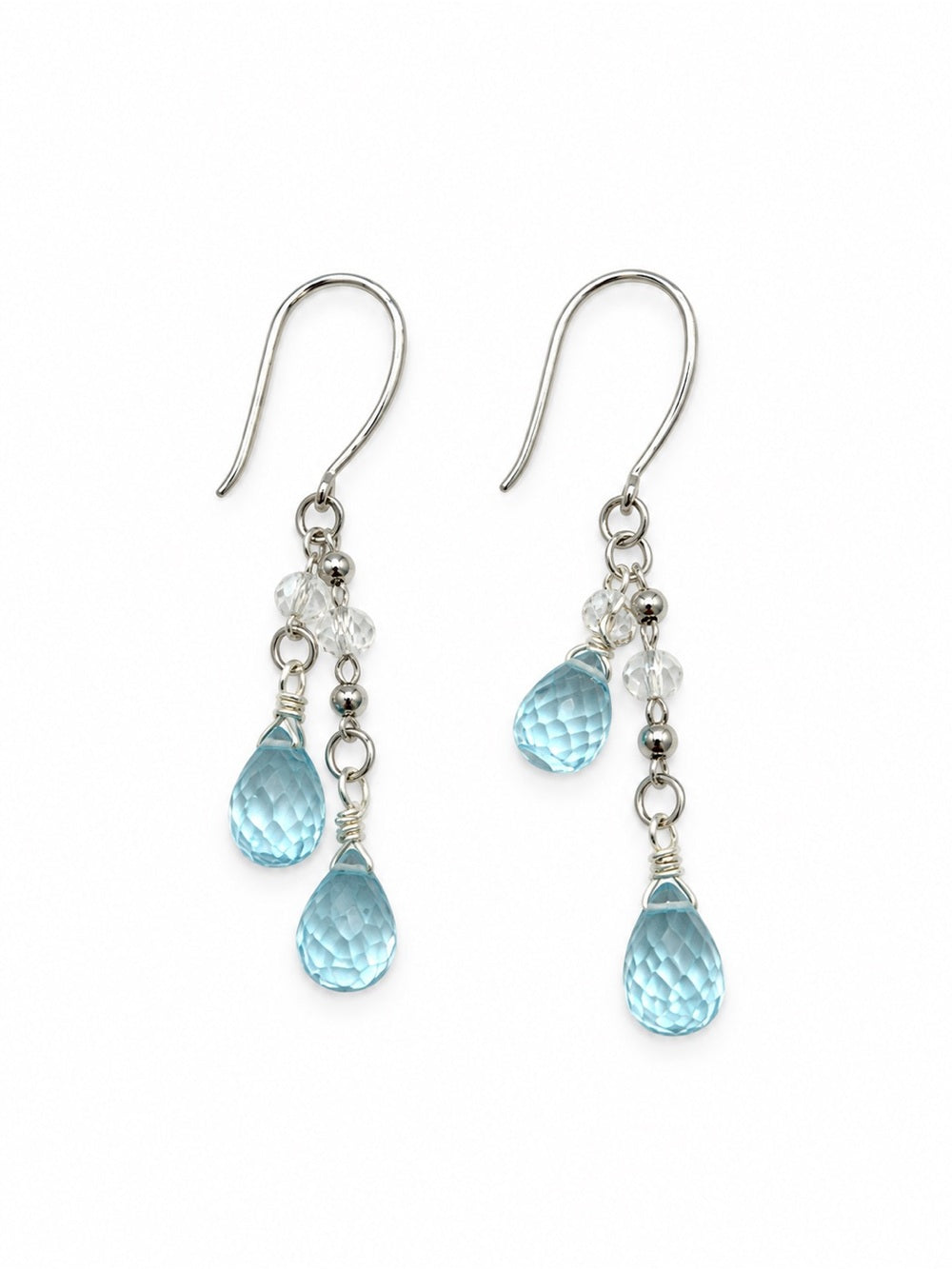 Serene Silver Double Drop Chain Earrings
