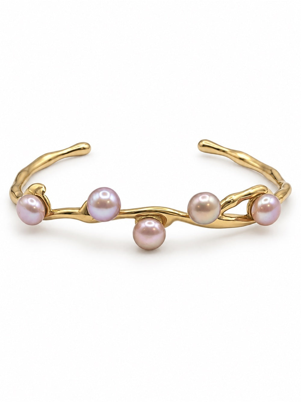 Pink Pearl Branch Cuff Bracelet